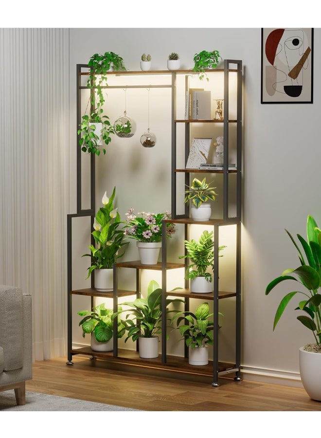 keke Flower Rack with Shelves Living Room Floor-to-Floor Balcony Wrought Iron Shelf Mobile with Multi-Layer Flower Pot Bracket for Planting - Image 2