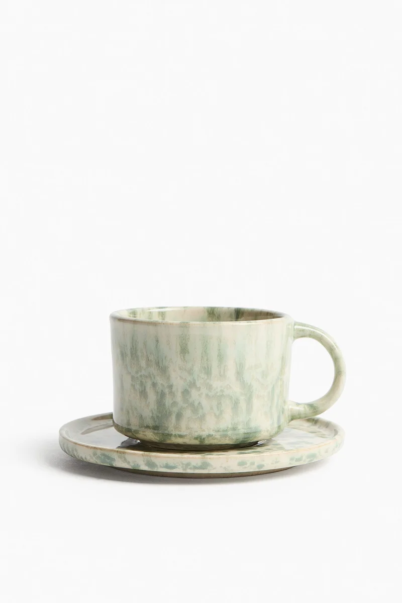 H&M Reactive-glaze mug and saucer