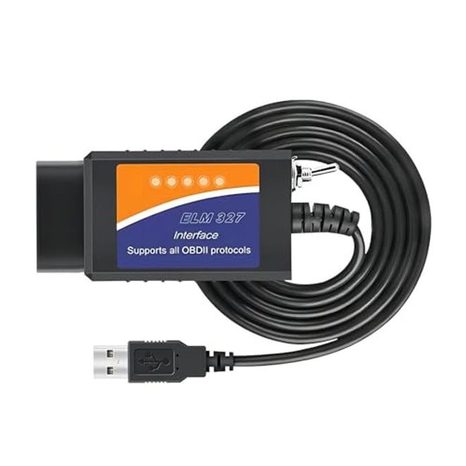 قارئ أكواد ELM327 مع مفتاح 25k80، محول OBD2 USB، ماسح ضوئي تشخيصي، أداة برمجة للمركبات، متوافق مع ويندوز - Image 1