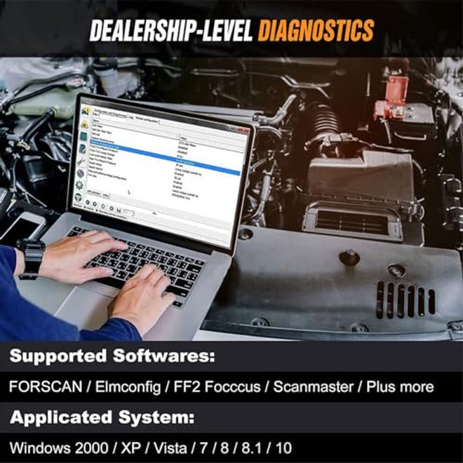 قارئ أكواد ELM327 مع مفتاح 25k80، محول OBD2 USB، ماسح ضوئي تشخيصي، أداة برمجة للمركبات، متوافق مع ويندوز - Image 4