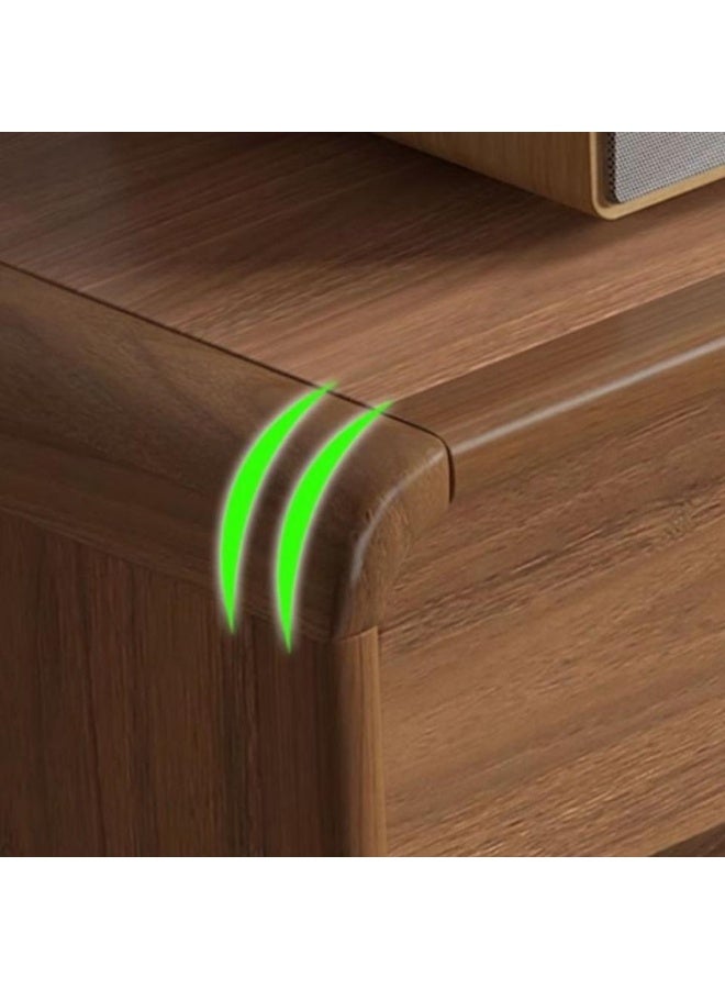 إيونتو خزانة أحذية عصرية بقطر ١٠٠ سم مع درجين و٣ أبواب - لمسة نهائية خشبية، تصميم أخدود بدون مقابض، أرجل خشبية وحجرات تخزين مفتوحة - Image 3