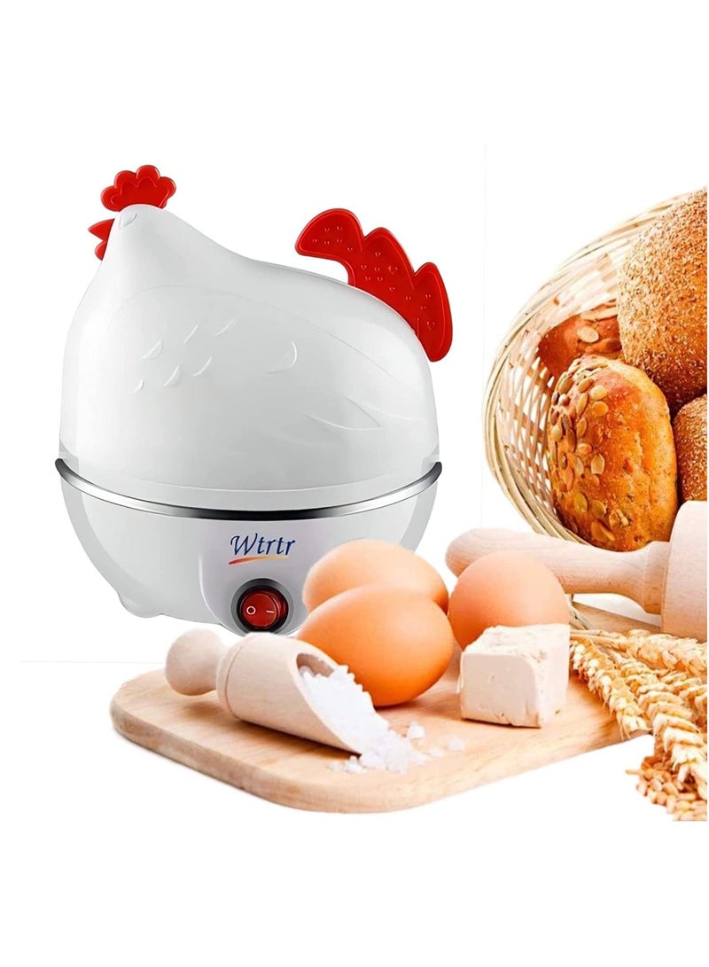 Wtrtr طباخ دجاج كهربائي مع غطاء أوتوماتيكي وعاء تسخين مغلي بسعة 7 بيضات وقياس الماء للأجهزة المنزلية - Image 2