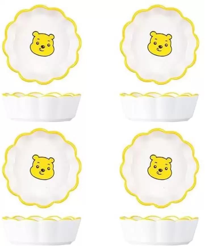 P Plus Fire Ceramic Dip Bowls - Ceramic Pinch Bowls Mini Dipping Bowls Sauce Dishes - Small Dipping Dishes Mini Prep Bowls for Soy Sauce, Ketchup, BBQ - Dishwasher & Microwave Safe Bowls (Bear, 4 Pc) - Image 1