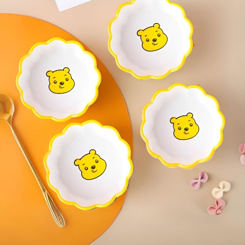 P Plus Fire Ceramic Dip Bowls - Ceramic Pinch Bowls Mini Dipping Bowls Sauce Dishes - Small Dipping Dishes Mini Prep Bowls for Soy Sauce, Ketchup, BBQ - Dishwasher & Microwave Safe Bowls (Bear, 4 Pc) - Image 3