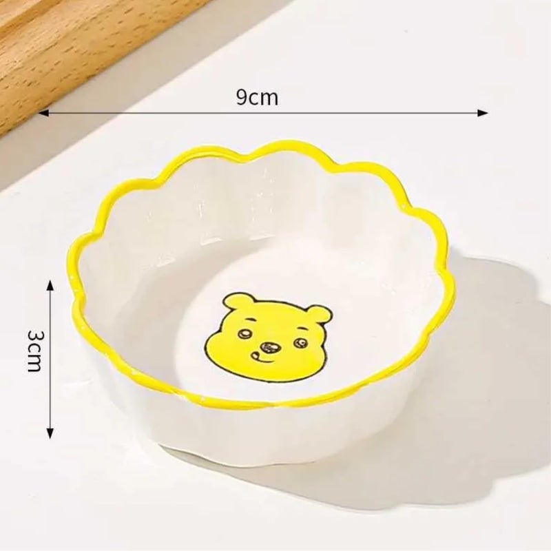 P Plus Fire Ceramic Dip Bowls - Ceramic Pinch Bowls Mini Dipping Bowls Sauce Dishes - Small Dipping Dishes Mini Prep Bowls for Soy Sauce, Ketchup, BBQ - Dishwasher & Microwave Safe Bowls (Bear, 4 Pc) - Image 2