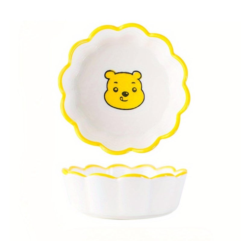 P Plus Fire Ceramic Dip Bowls - Ceramic Pinch Bowls Mini Dipping Bowls Sauce Dishes - Small Dipping Dishes Mini Prep Bowls for Soy Sauce, Ketchup, BBQ - Dishwasher & Microwave Safe Bowls (Bear, 4 Pc) - Image 4