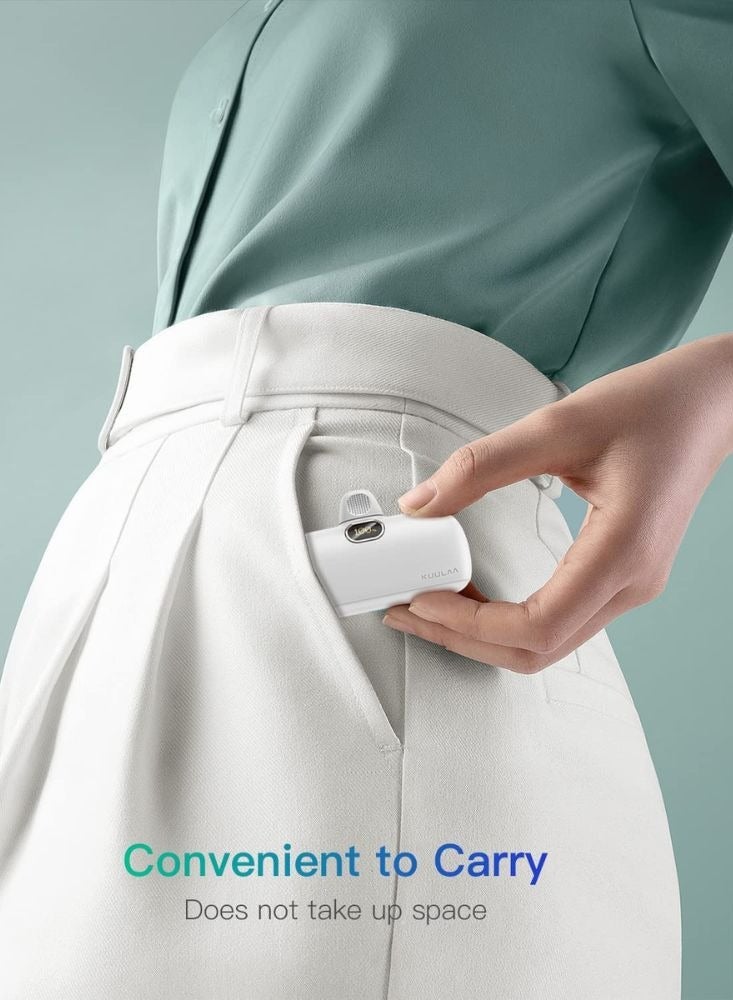 كولا شاحن محمول صغير من Kuulaa ، بنك طاقة سريع الشحن بسعة 5000 مللي أمبير / ساعة 20 واط PD فائق الصغر ، شاشة رقمية LED لبطارية لاسلكية متوافقة مع  أجهزة Android مثل Samsung Galaxy و Pixel و Moto و LG و Hua - Image 5