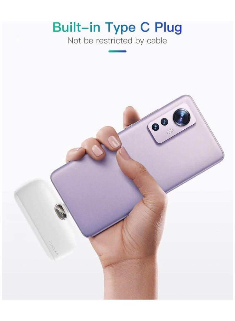 كولا شاحن محمول صغير من Kuulaa ، بنك طاقة سريع الشحن بسعة 5000 مللي أمبير / ساعة 20 واط PD فائق الصغر ، شاشة رقمية LED لبطارية لاسلكية متوافقة مع  أجهزة Android مثل Samsung Galaxy و Pixel و Moto و LG و Hua - Image 2