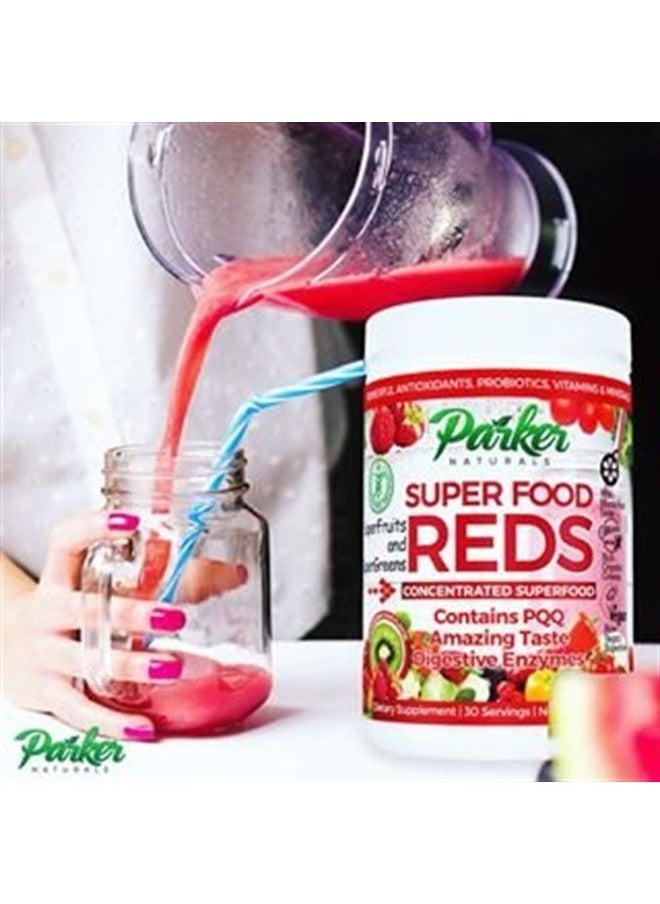 Parker Naturals - SuperFood Reds Organic Antioxidant Powder:Supports Energy! Probiotics, Vitamins, Minerals with Benefits from SuperFruits &Greens.Amazing Taste! Vegan&Gluten Free - Image 1