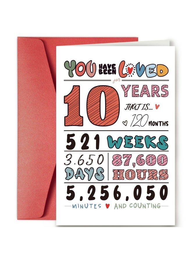 1pcs 10th Birthday Greeting Card – Elegant Floral Design, Premium Festive Invitation with Envelope - Image 1