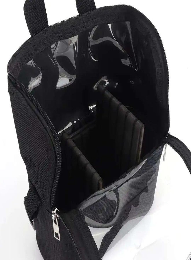 Kreshu Transparent Pro PVC Clear Brush Holder Bag with Shoulder Belt | Toiletry Storage Organizer Lightweight Dustproof with Removable Partitions for Makeup Artist Tools Cosmetics Pouch (Pack of 1) - Image 5