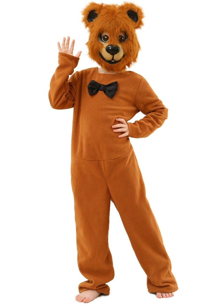 Brown bear toy animal tight-fitting costume for role-playing, suitable for parties, birthdays and Halloween costumes.  - Image 1