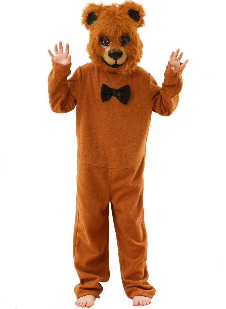 Brown bear toy animal tight-fitting costume for role-playing, suitable for parties, birthdays and Halloween costumes.  - Image 2