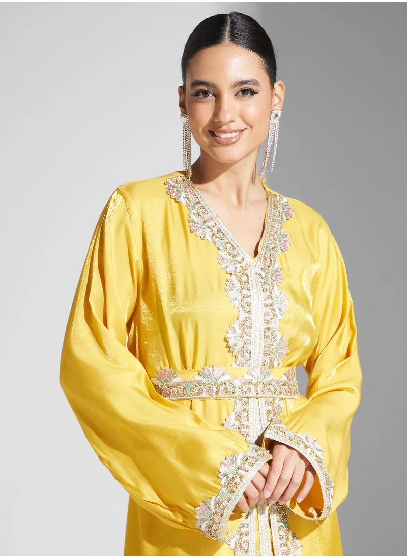 hayas closet Embroidered Kaftan Dress