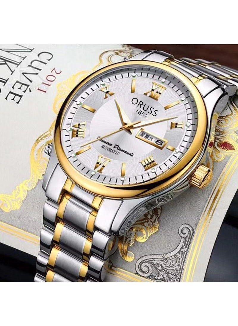 Generic Waterproof Black European and American Watch Automatic Movement Watch Luminous Waterproof Calendar Watch Men's Korean-style Non-mechanical Watch  - Image 2