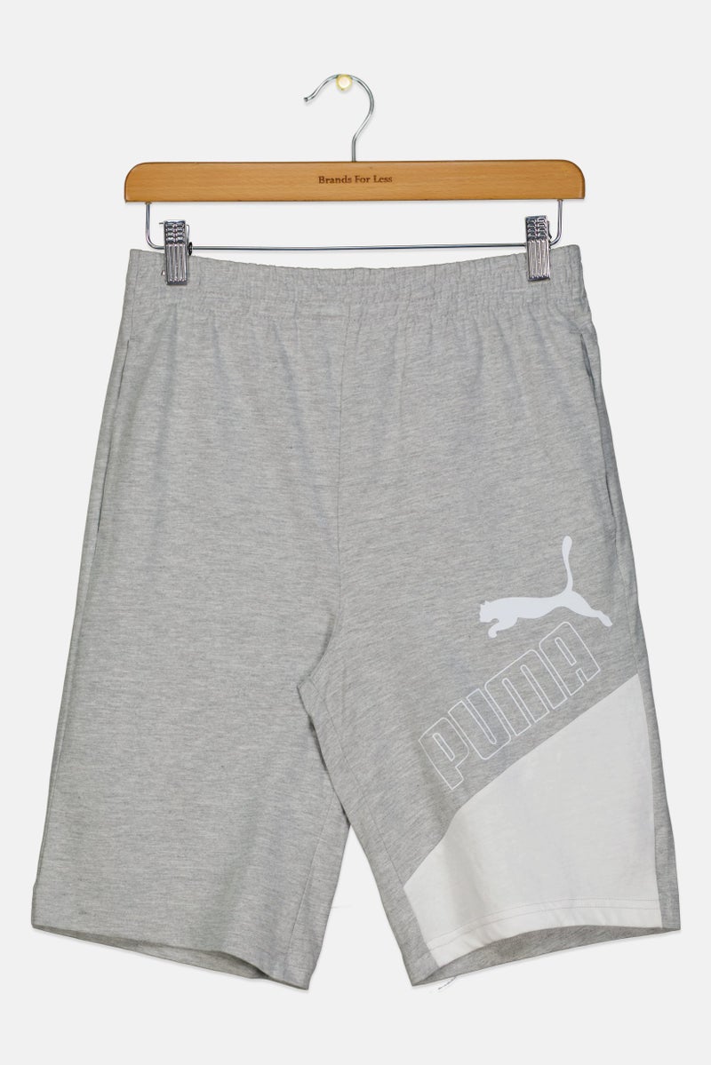 PUMA Kids Boy Sportswear Fit Brand Logo Outdoor Shorts Light Grey - Image 1