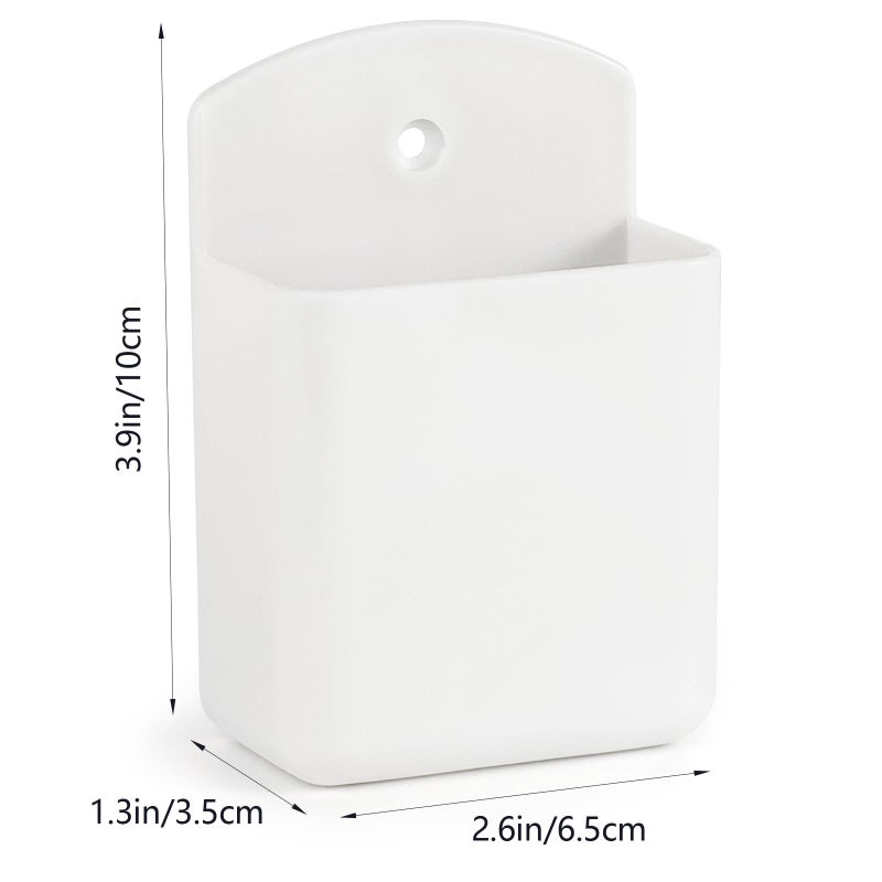 SIBRANT 2 Pcs Remote Control Holder Wall Mount, TV Controller Holder, Self Adhesive Remote Holder, Wall Pen Holder Storage Accessories for Home Office School (White) - Image 3