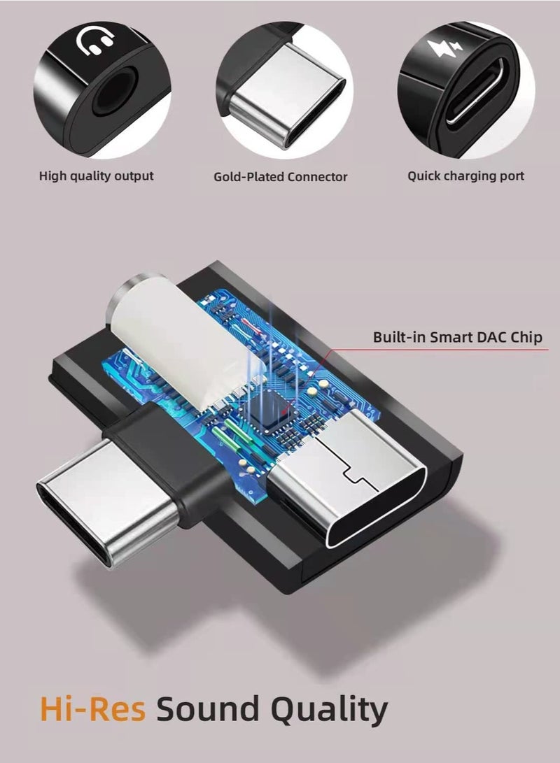 SYOSI USB C to 3.5mm Headphone and Charger Adapter 2 in 1 USB C to 3.5mm Aux Headphone Jack with 60w Pd Fast Charging Dongle  - Image 5
