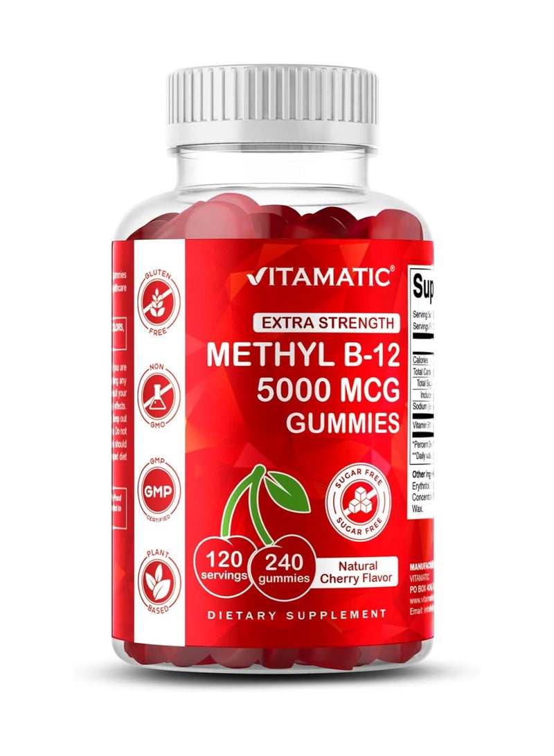 Vitamatic Methyl B-12 Gummies Sugar Free Natural Cherry 240 Gummies