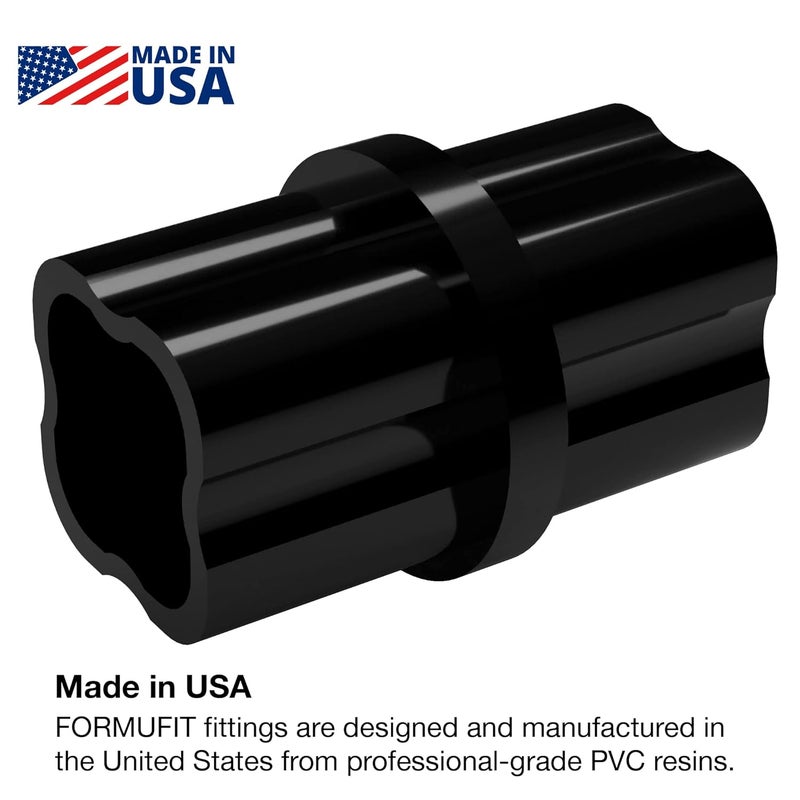 FORMUFIT F114ICO-BK-10 Internal PVC Coupling, Furniture Grade, 1-1/4" Size, Black (Pack of 10) - Image 2