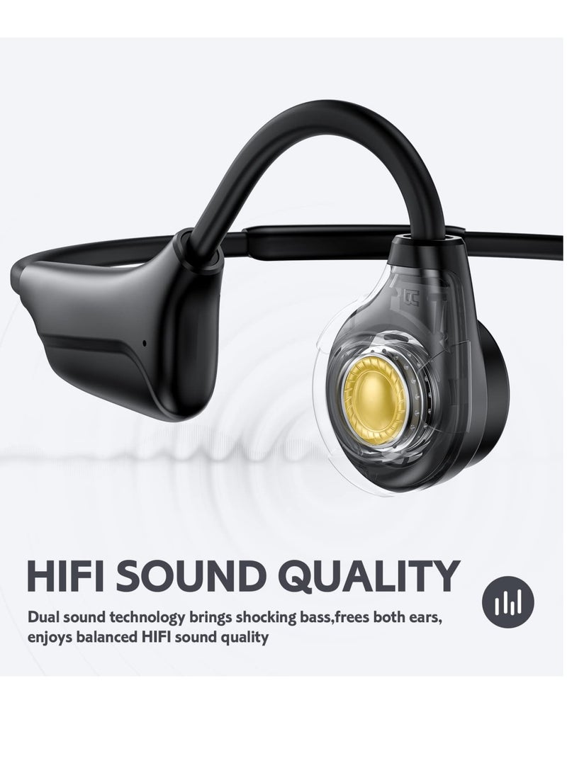 Zikra سماعات رأس بتقنية توصيل العظام، سماعة بلوتوث مفتوحة الأذن للركض لاسلكية، مع ميكروفون سماعات رياضية مقاومة للماء IP67 سماعة مدمجة بسعة 16 جيجابايت مع ضوء تنفس رائع - Image 3