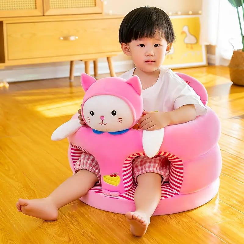AVSHUB Baby Sofa Chair for 0 to 3 Years Seat or Rocking Chair | Soft Stuffed Animals Plush Cushion Couch | Sitting Stool for Kids Birthday Gift (Pink) - Image 2