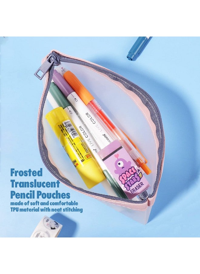 Boxgear 3 Pieces Clear Pencil Case Set for Girls and Boys, Pen Holder with Zipper for Kids, Teens Portable Desk Organizer Pencil Pouch for School & Stationery Supplies (Pink, Blue, Green) (Clear) - Image 2