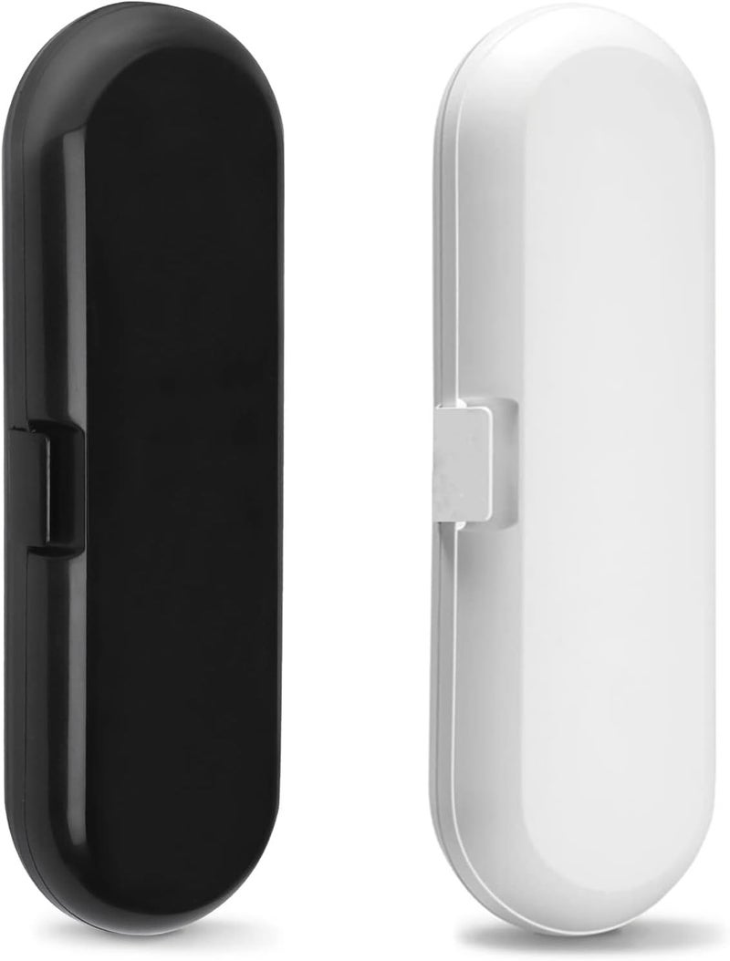 Fowecelt 2 Pack Electric Toothbrush Travel Case for Oral-B Pro and Other Electric Toothbrush, Portable Travel Toothbrush Holder (Black & White) - Image 1