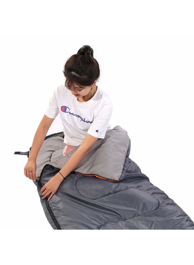 SWTMERRY Sleeping Bag 3 Seasons (Summer, Spring, Fall) Warm & Cool Weather - Lightweight,Waterproof Indoor & Outdoor Use for Kids, Teens & Adults for Camping Hiking, Backpacking and Survival (Grey Orange) - Image 5