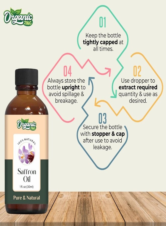 Organic Zing Saffron Oil 30 ml (1.01 fl oz) – Genuine Crocus sativus Infused Carrier Oil for Brightening Facial Formulations, Skin Care & Hair Treatments - Image 5