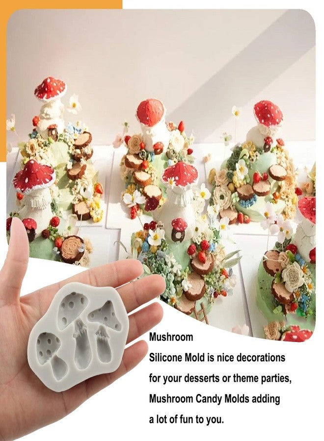 Sijiangmold 3D Mushroom Fondant Silicone Molds Mushroom Chocolate Mold For Cake Decorating Chocolate Candy Polymer Clay Resin Gum Paste Set Of 2 - Image 3