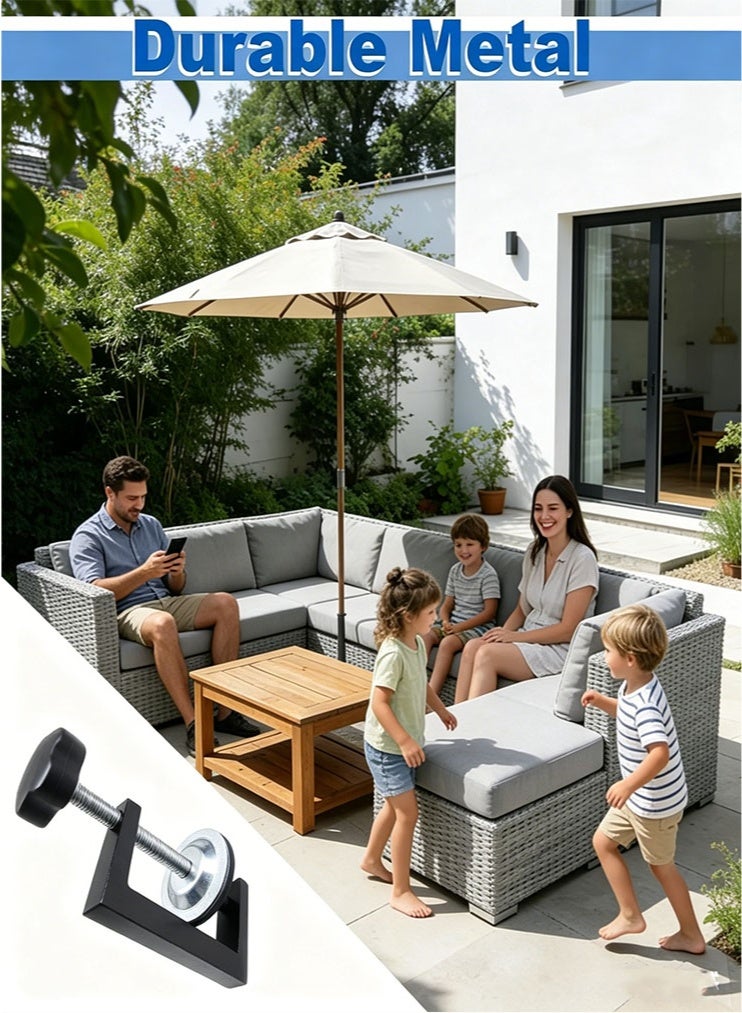 4PCS Adjustable Patio Furniture Clips, 4PCS Sectional Couch Connectors for Outdoor Rattan Wicker Furniture, Sofa Section Clamps & Fasteners for Keeping Furniture Together - Image 4