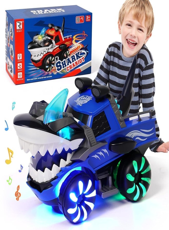 CIRBOX Dyno-Mite Baby Shark Car Toy for Toddlers - Musical Blue Shark Vehicle with Flashing Lights & Spinning Wheels, Gift for Boys & Girls (Ages 1-5) - Image 1