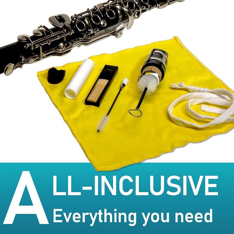 Libretto Clarinet All-Inclusive Care Kit: Mouthpiece Brush + Dust Brush + Microfiber Cleaning Cloth + Thumb Rest + Premium Cork Grease, Microfiber Pad Dryers x 3, Time to Clean Your Clarinet! - Image 3