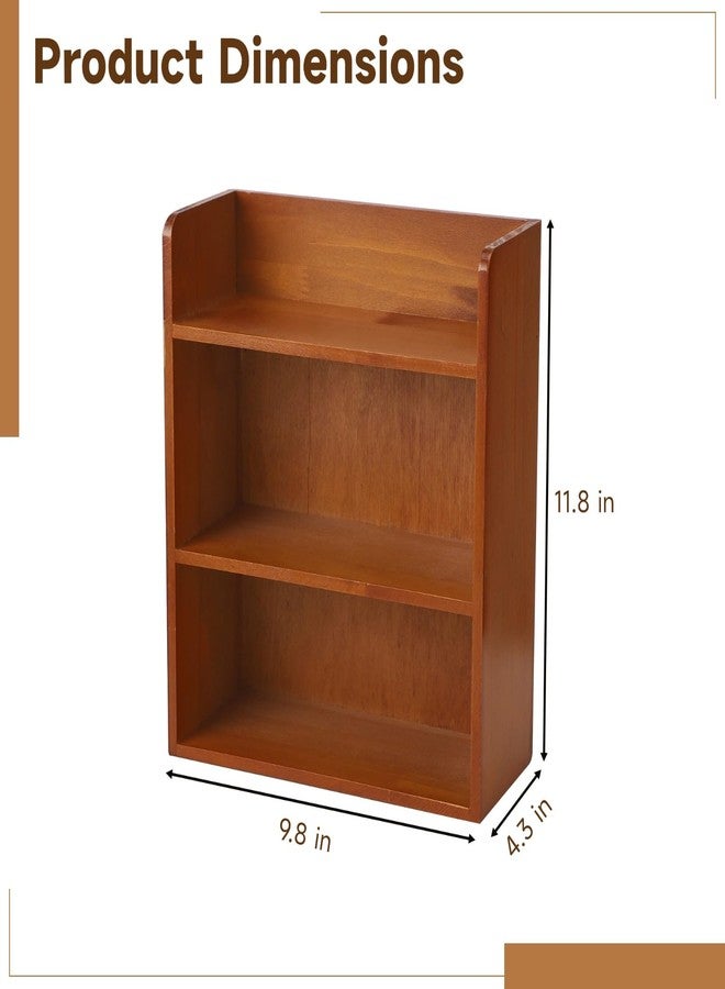 NIMBLOOM 3 Tier Vintage Display Shelf, Wood Shadow Box, Desktop and Wall Mountable Trinket Shelf, Retro Wooden Organizer for Crystals, Cosmetics, Small Decor, 9.8 x 4.3 x 11.8 in - Image 4