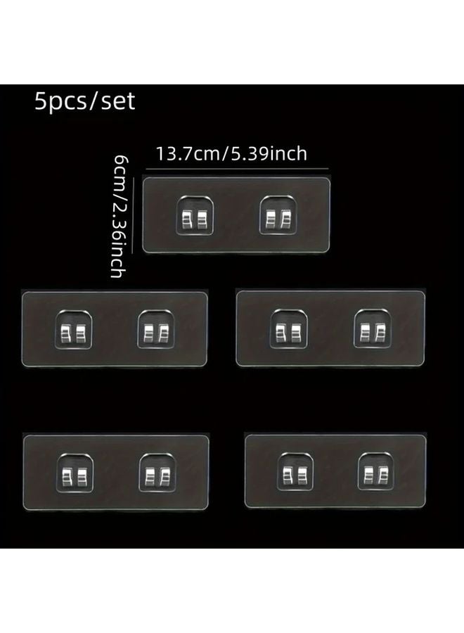 5pcs SMD Adhesive Bathroom Shelf Hooks Tripod Frame Storage Utility Hooks - Image 4