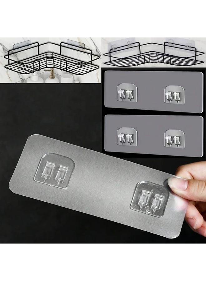 5pcs SMD Adhesive Bathroom Shelf Hooks Tripod Frame Storage Utility Hooks - Image 2