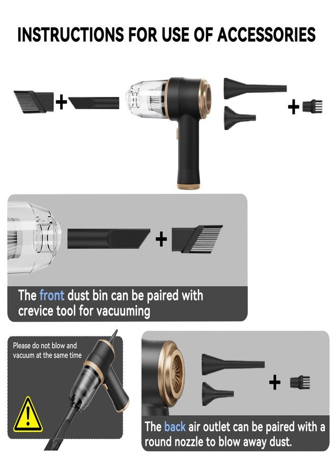 BELIBUY Mini Car Vacuum Portable Cordless Handheld Vacuum Cleaner and Air Duster 2 in 1 with Multi-Nozzles for Car, Computer, Sofa, Office, Pet, Home - Image 5