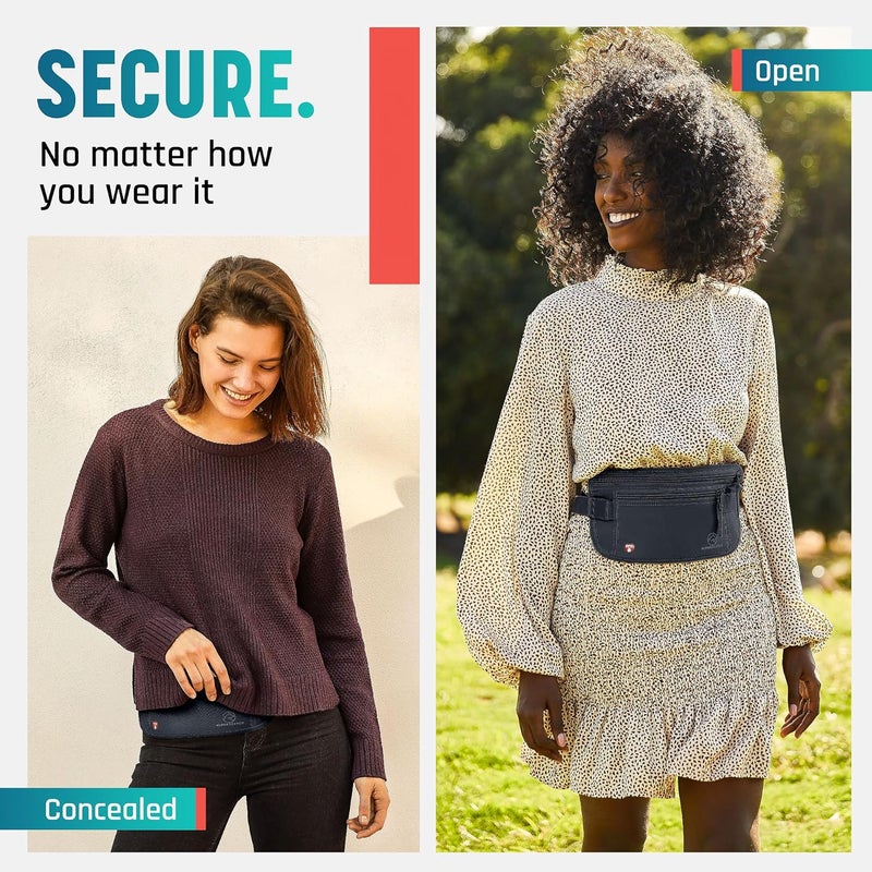 Alpha Keeper Hidden Travel Money Belt - RFID Blocking Waist Wallet & Passport Holder for Women and Men, Anti-Theft Slim Security Pouch - Image 2