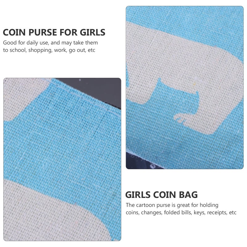 20 pcs Girls Cartoon Canvas Bag Zipper Cash Bag Lovely Key Storage Pouch - Image 5