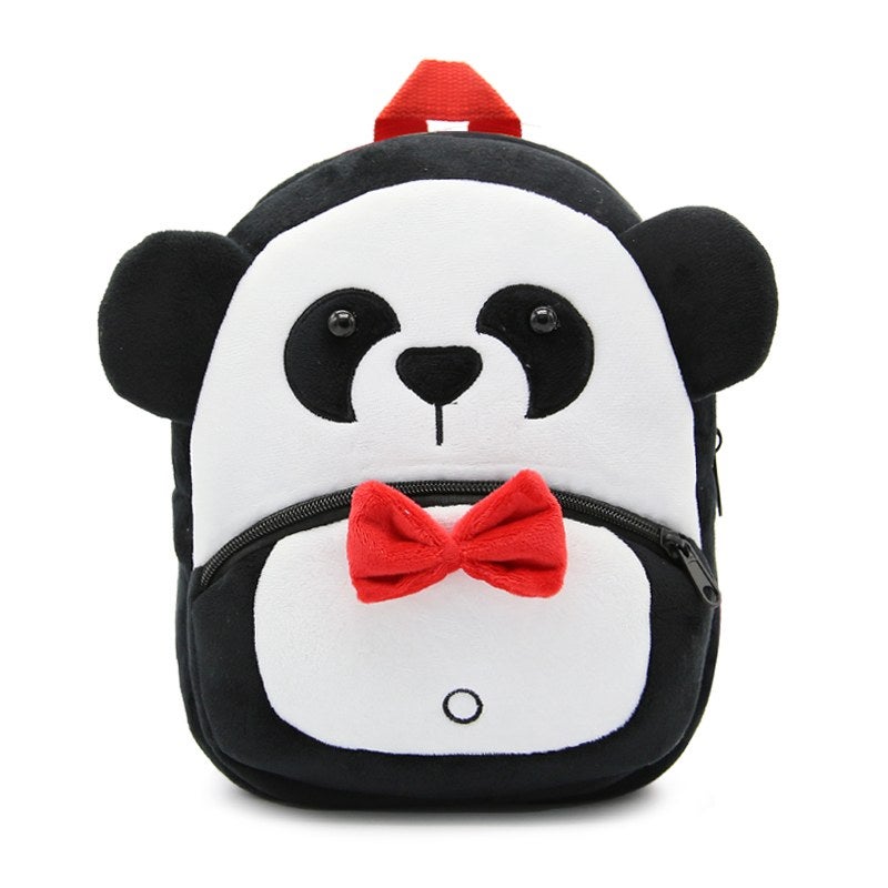 Plush Kids Backpack, Panda Animal Design, Soft Lightweight School Bag for Toddlers and Preschool Kids - Image 1
