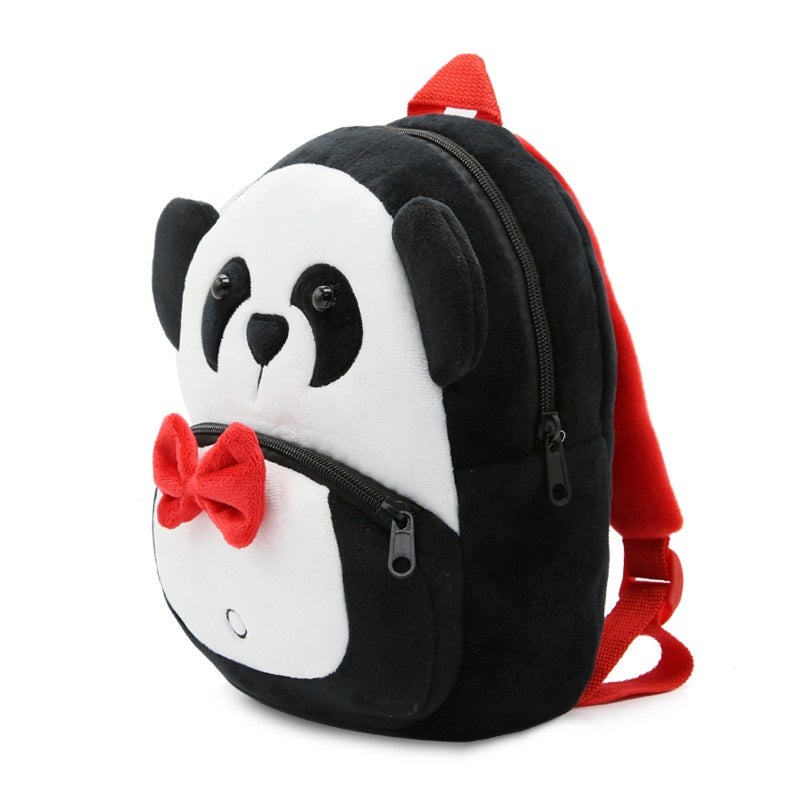 Plush Kids Backpack, Panda Animal Design, Soft Lightweight School Bag for Toddlers and Preschool Kids - Image 2