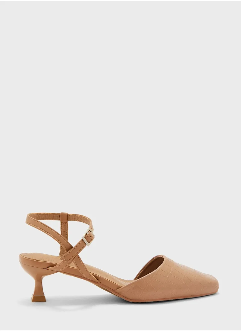 ايلا Croc Effect Strap Pump