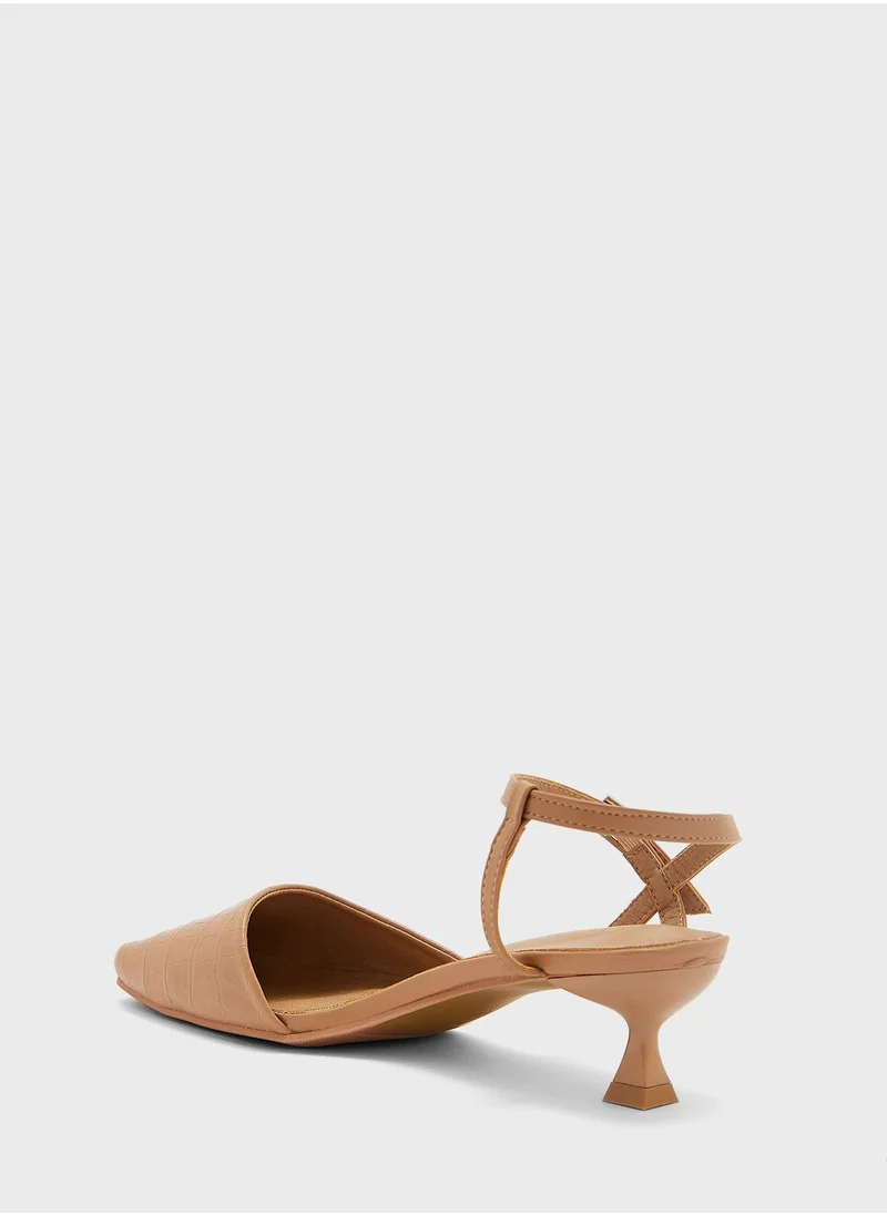 ايلا Croc Effect Strap Pump