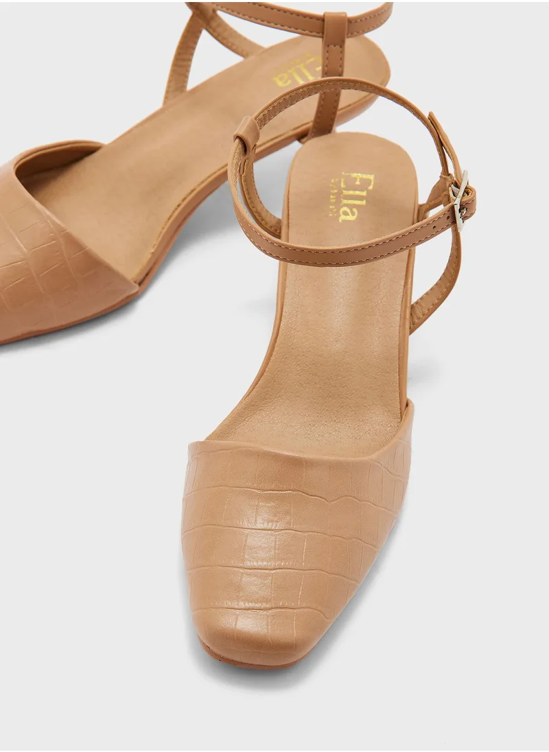 ايلا Croc Effect Strap Pump
