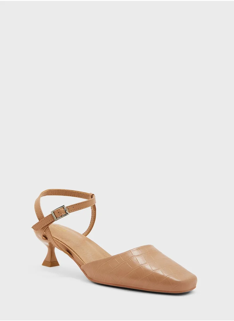 ايلا Croc Effect Strap Pump