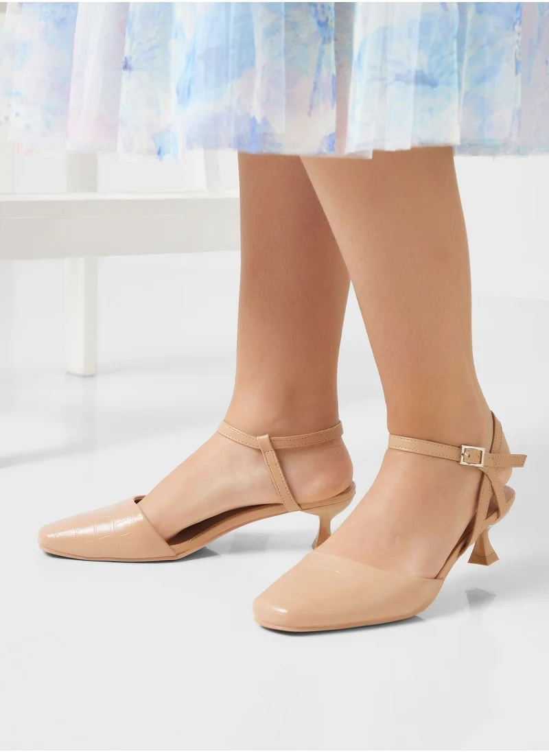 ايلا Croc Effect Strap Pump