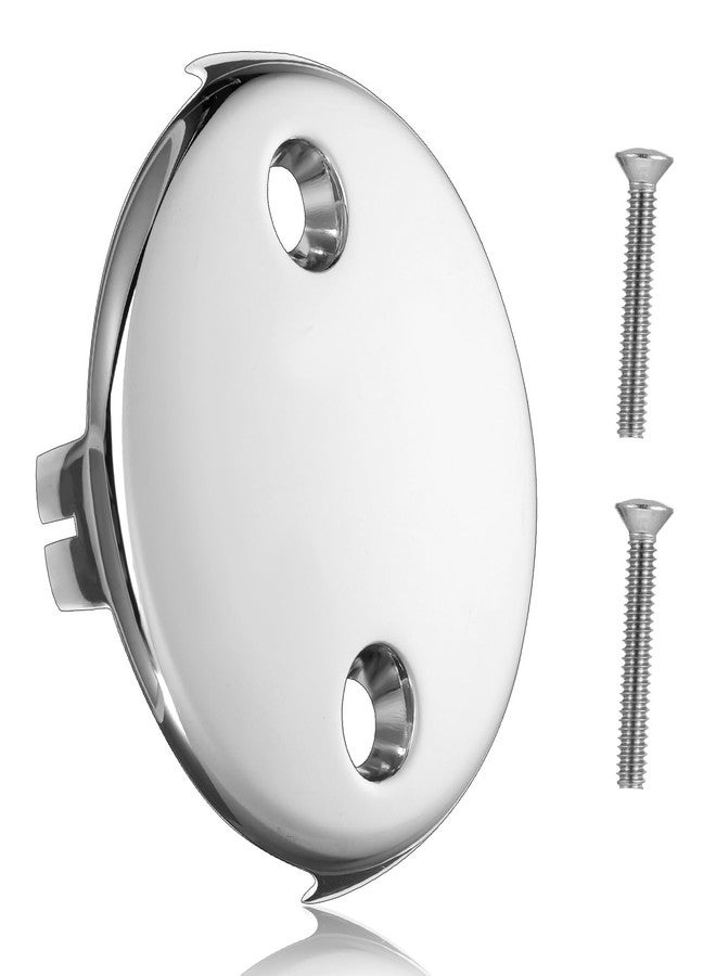Macuezu Universal Bathtub Overflow Cover, Two-Hole Overflow Drain Cover with Screws, Bathroom Tub Overflows Drain Plate Replacement for Most Bathtubs - Image 1