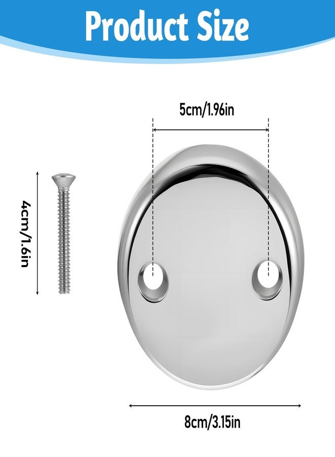 Macuezu Universal Bathtub Overflow Cover, Two-Hole Overflow Drain Cover with Screws, Bathroom Tub Overflows Drain Plate Replacement for Most Bathtubs - Image 2
