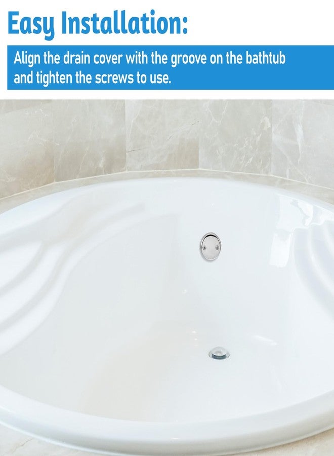 Macuezu Universal Bathtub Overflow Cover, Two-Hole Overflow Drain Cover with Screws, Bathroom Tub Overflows Drain Plate Replacement for Most Bathtubs - Image 5